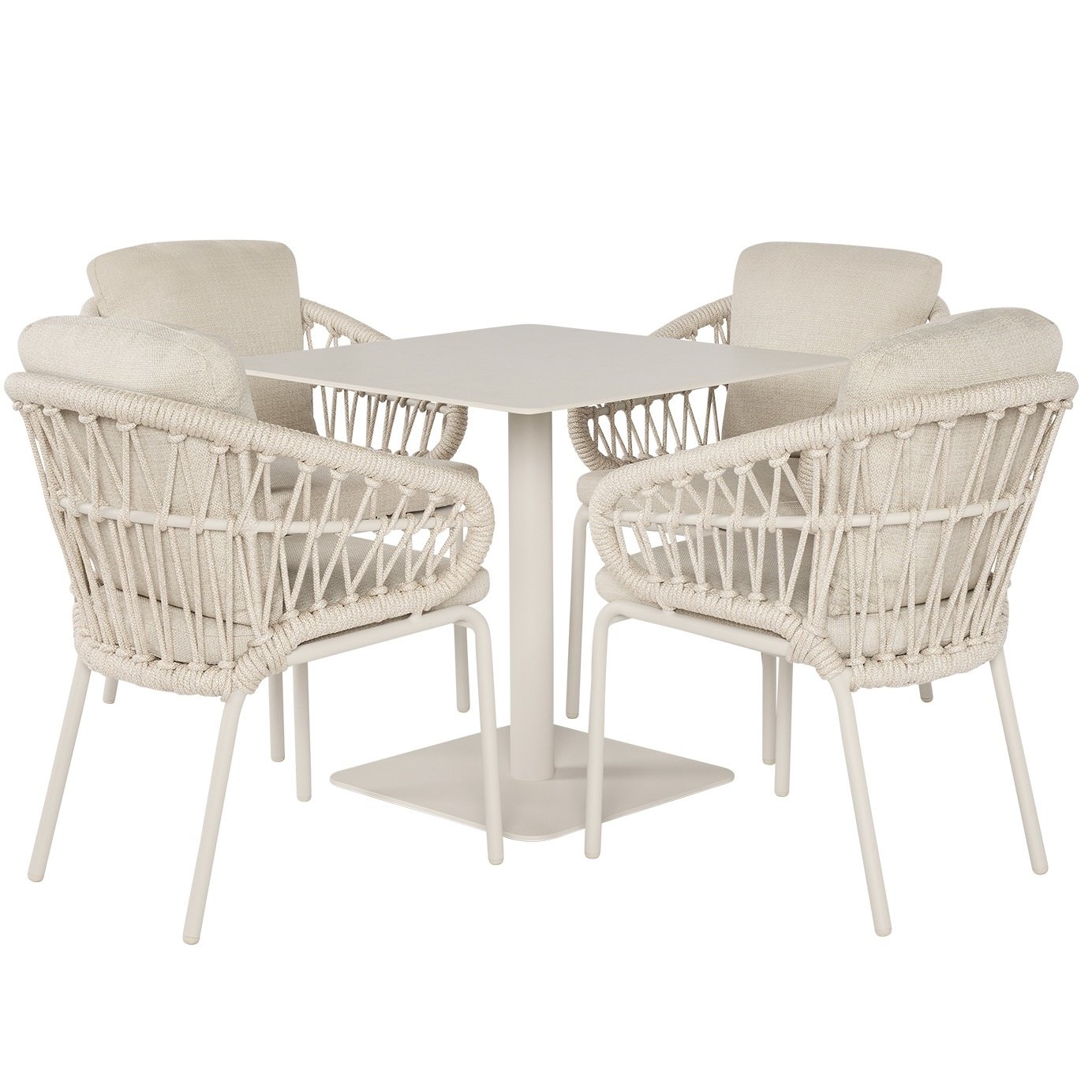 SUNS Tosca Nova dining tuinset 80x80xH76,5 cm 5 delig camel sand latte
