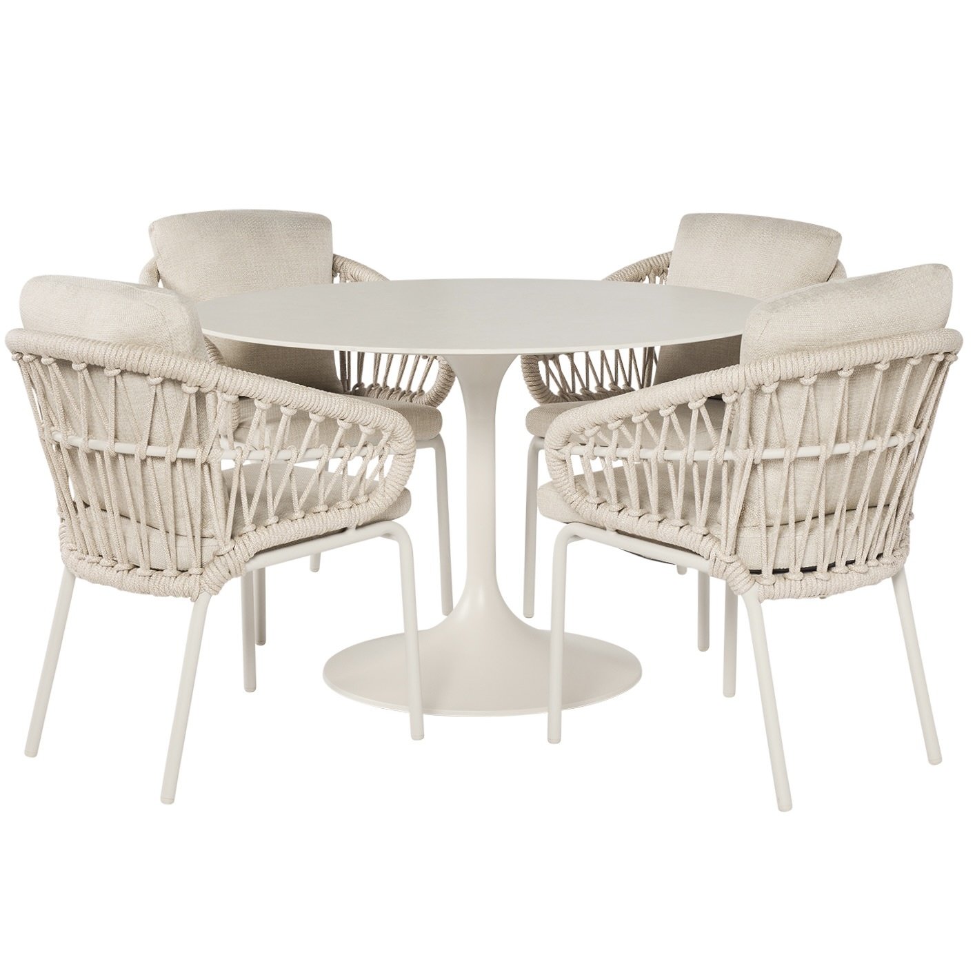 SUNS Tosca Nova dining tuinset 120xH76,5 cm rond 5 delig camel sand latte
