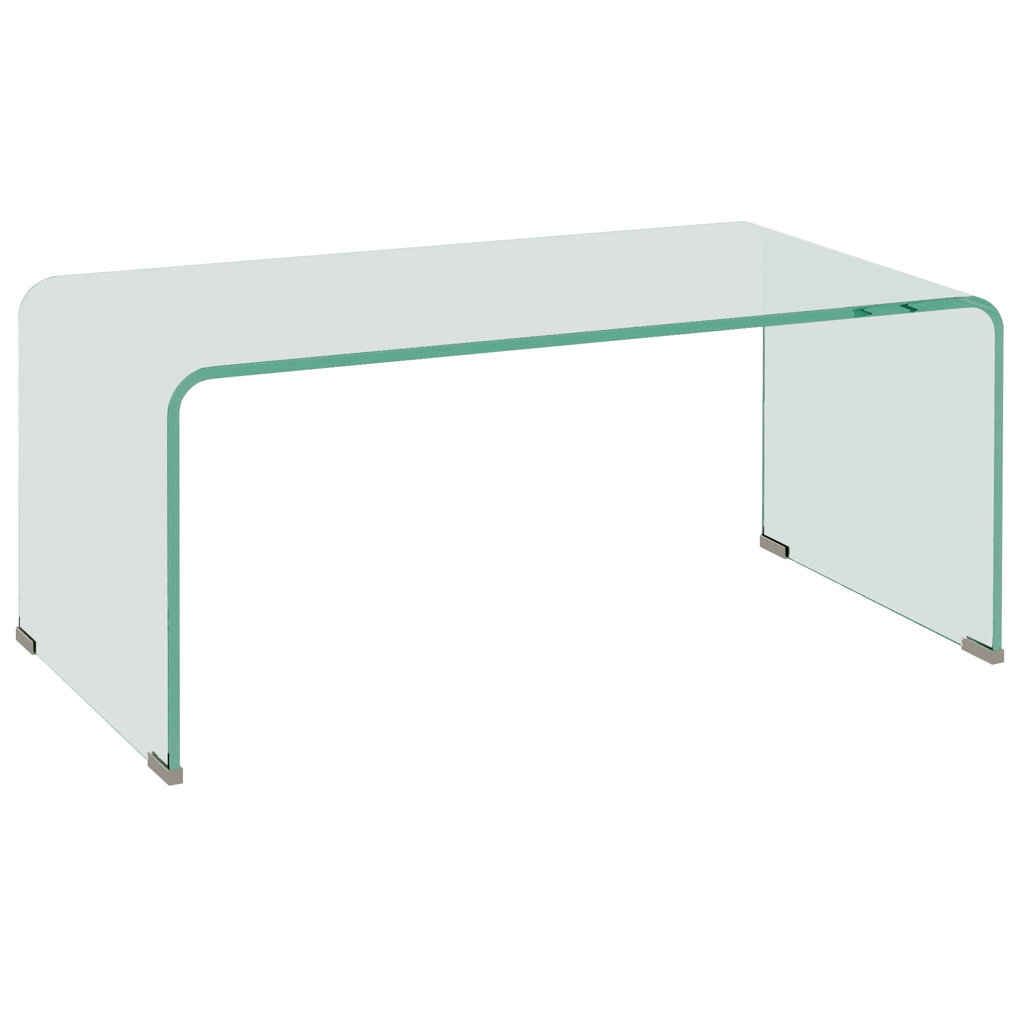 HOMCOM Stevige salontafel van glas, één-delig ontwerp, eenvoudig en modern, 80 x 45 x 35 cm, transparant