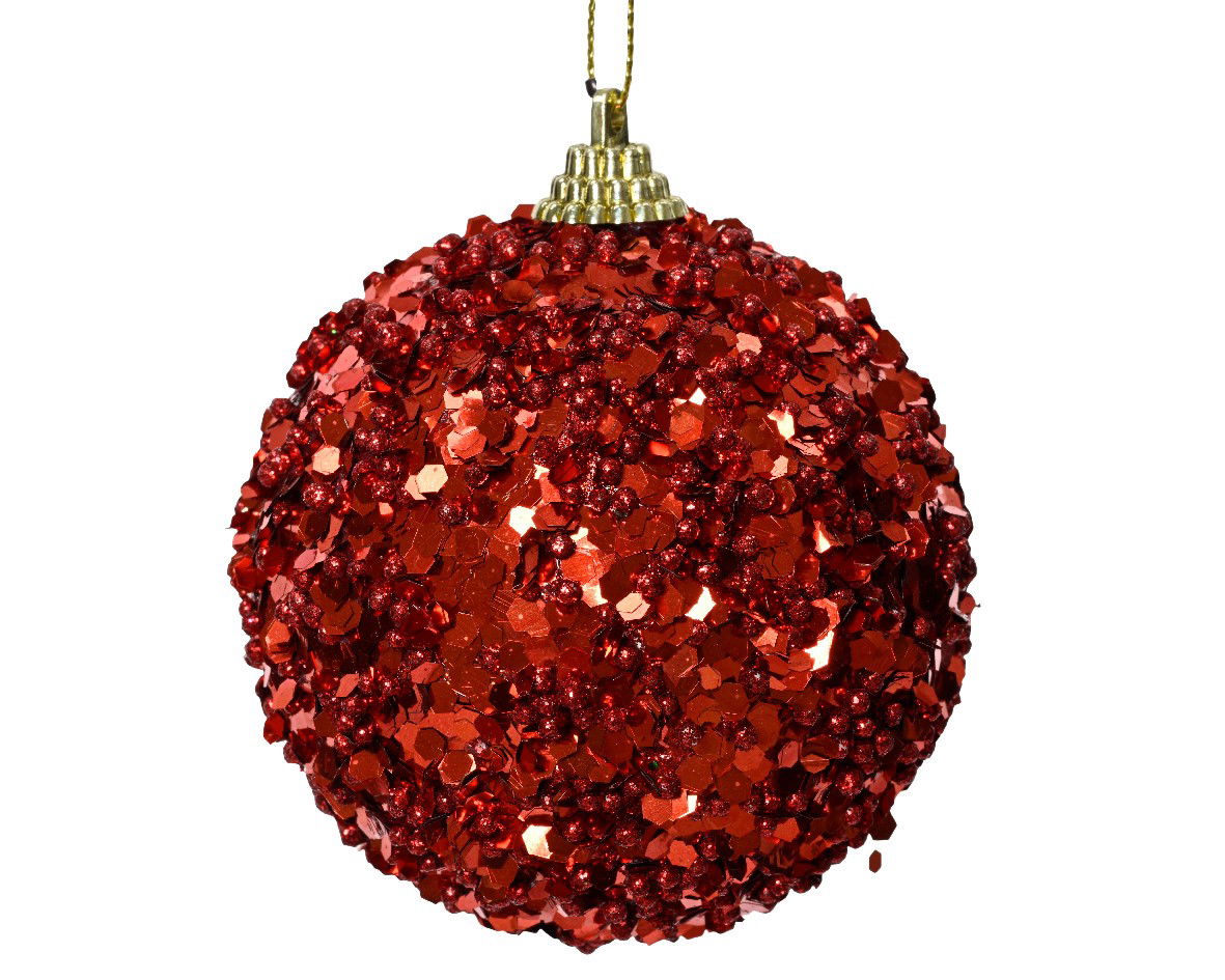 Decoris Kerstbal foam d8 cm kerstrood II - 