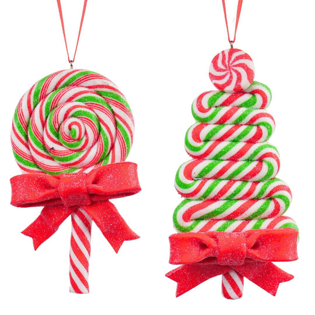 Kurt s adler 4.5 inch -4.75 inch Clay Dough Candy Tree Lollipop Orna X 2. 5x5x10 cm kerstornament - 