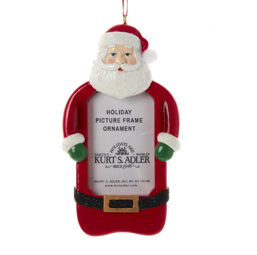 Kurt s adler 4.875 inch Resin Santa Picture Frame Orn 13,208x6,096x1,524 cm kerstornament - 