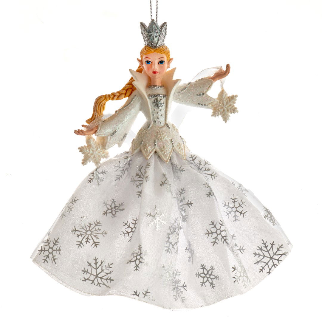 Kurt s adler 5.25 inch Resin Silv/Wht Snow Queen Orn 15,24x4,572x2,54 cm kerstornament - 
