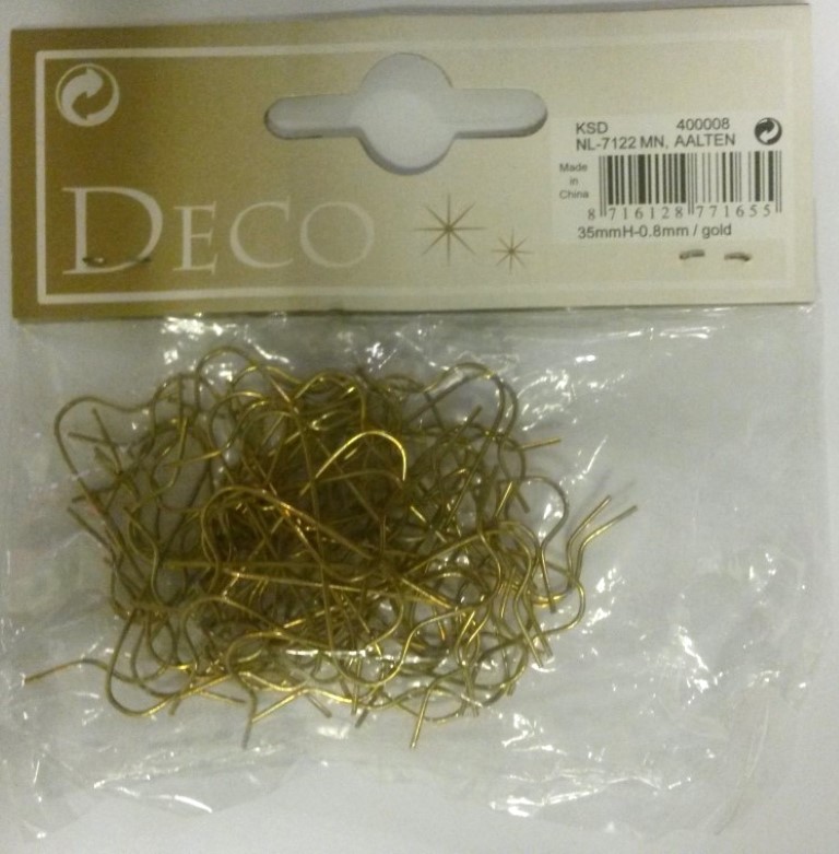 Decoris Kerstbalhaakjes goud 50 stuks - 