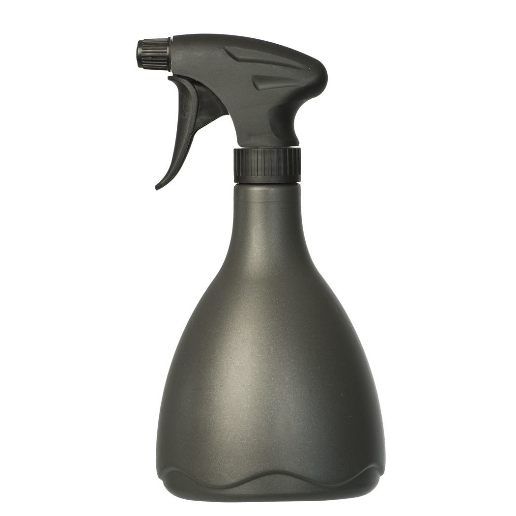 Merkloos Plantenspuit/plantensproeier - Set van 2x stuks - 700 ml - zwart - kunststof -
