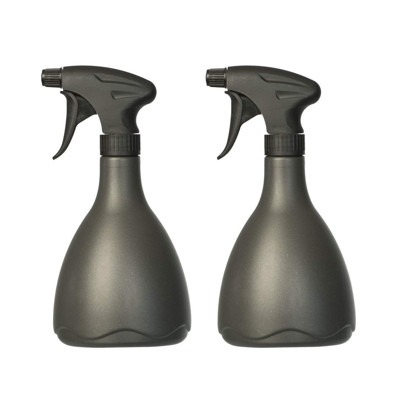 Merkloos Plantenspuit/plantensproeier - Pakket van 8x stuks - 700 ml - zwart - kunststof -