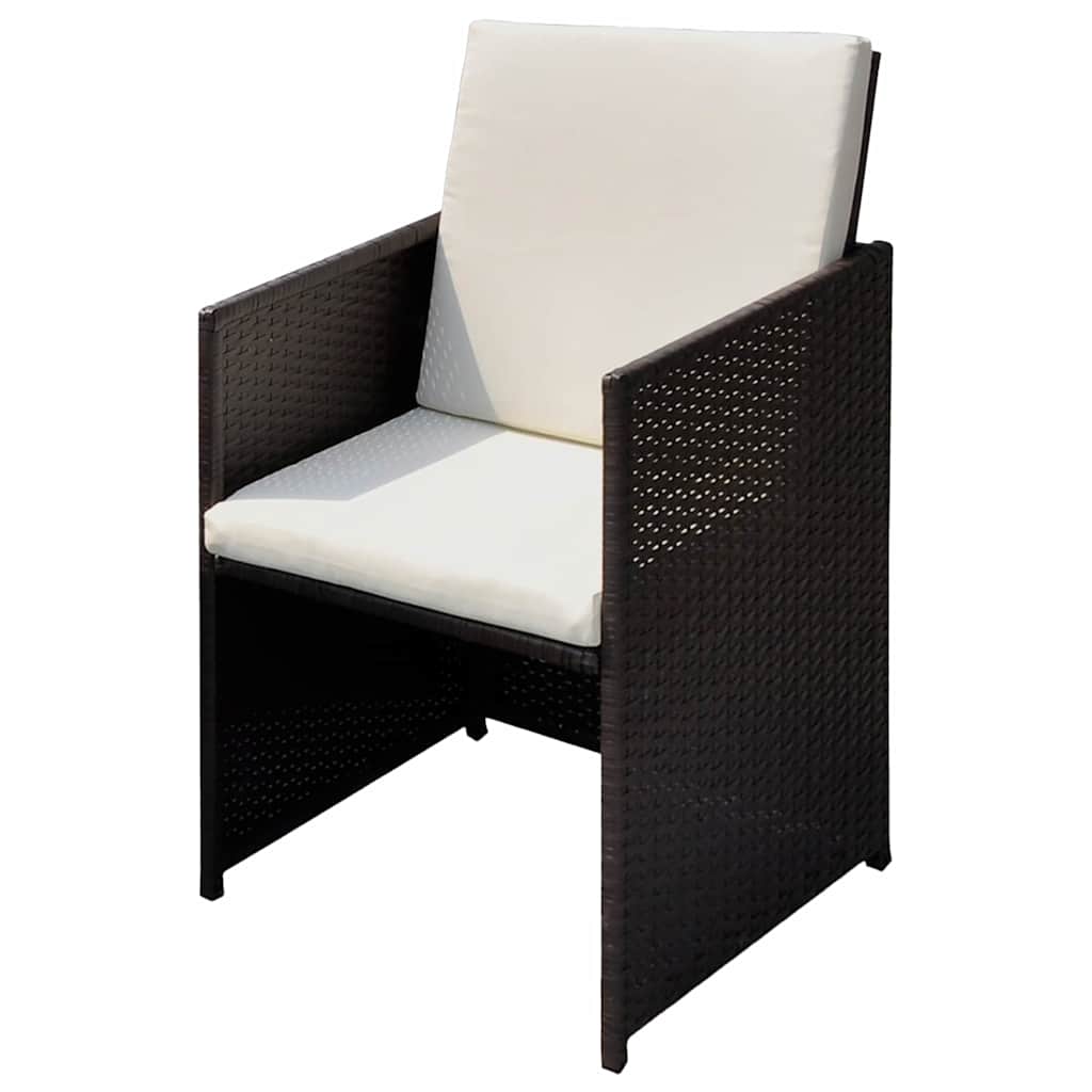 vidaXL Tuinstoelen 3 pcs Bruin 56 x 52 x 87 cm Poly riet