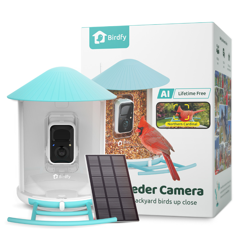 BIRDFY Slim voederstation met zonnecel ca. l 36 x b 28 x h 19 cm Vogel