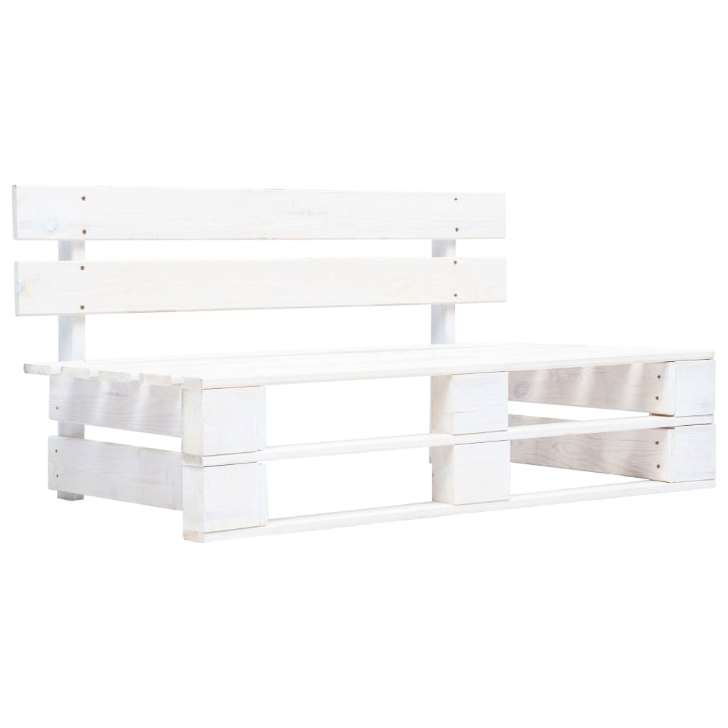 vidaXL 6-delige Loungeset pallet met kussens wit geïmpregneerd hout