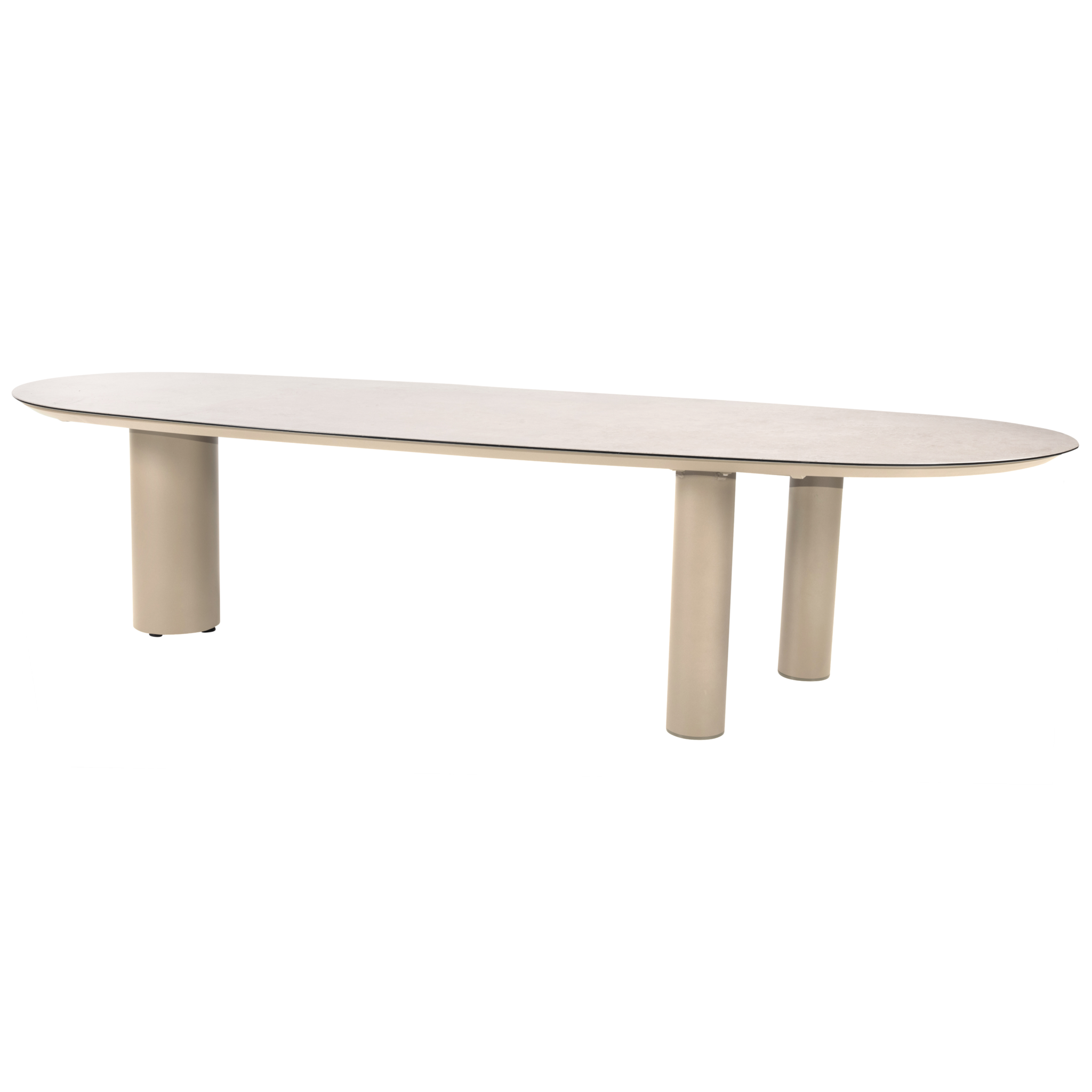 Taste 4SO Denia dining tuintafel 290x110xH75 cm met 3 poten printed ceramic latte 