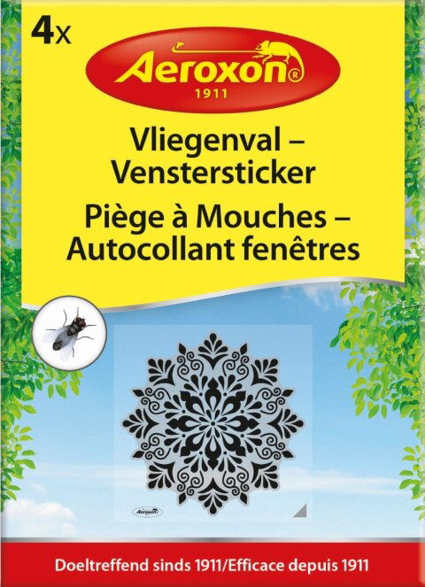 Bsi Aeroxon Insectenval klevende venstersticker met motief 4 stuks - 
