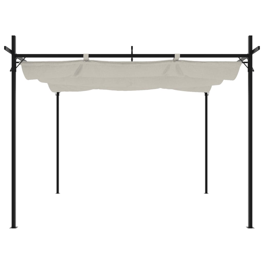 vidaXL Pergola met uitschuifbaar dak 295x292x230 crèmekleurig