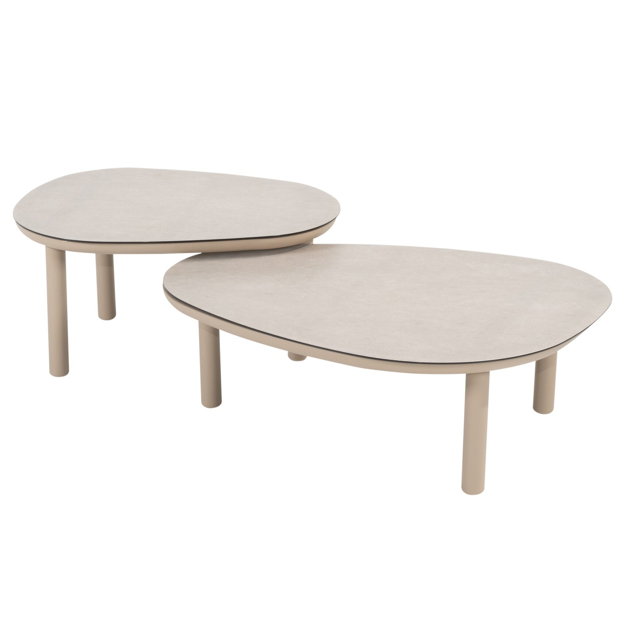 Taste 4SO Monroe set loungetafels 65xH32 cm en 80xH27 cm latte 