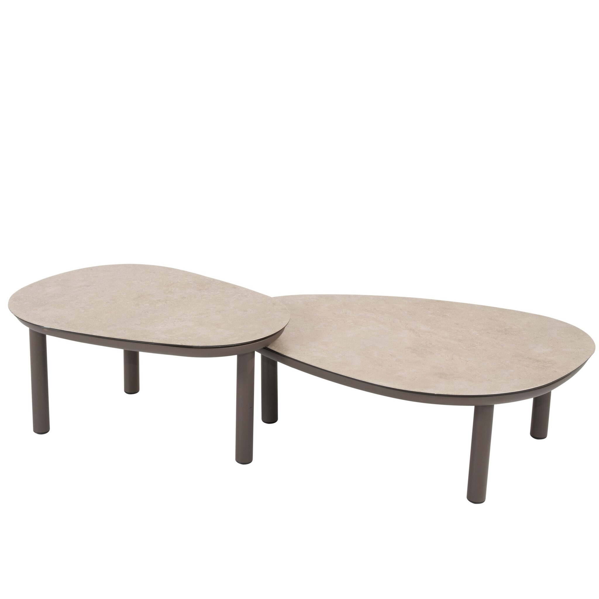 Taste 4SO Monroe set loungetafels 65xH32 cm en 80xH27 cm terre 