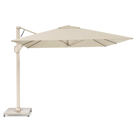 Platinum Beaufort premium zweefparasol 320x320 cm sandstone mast champagne