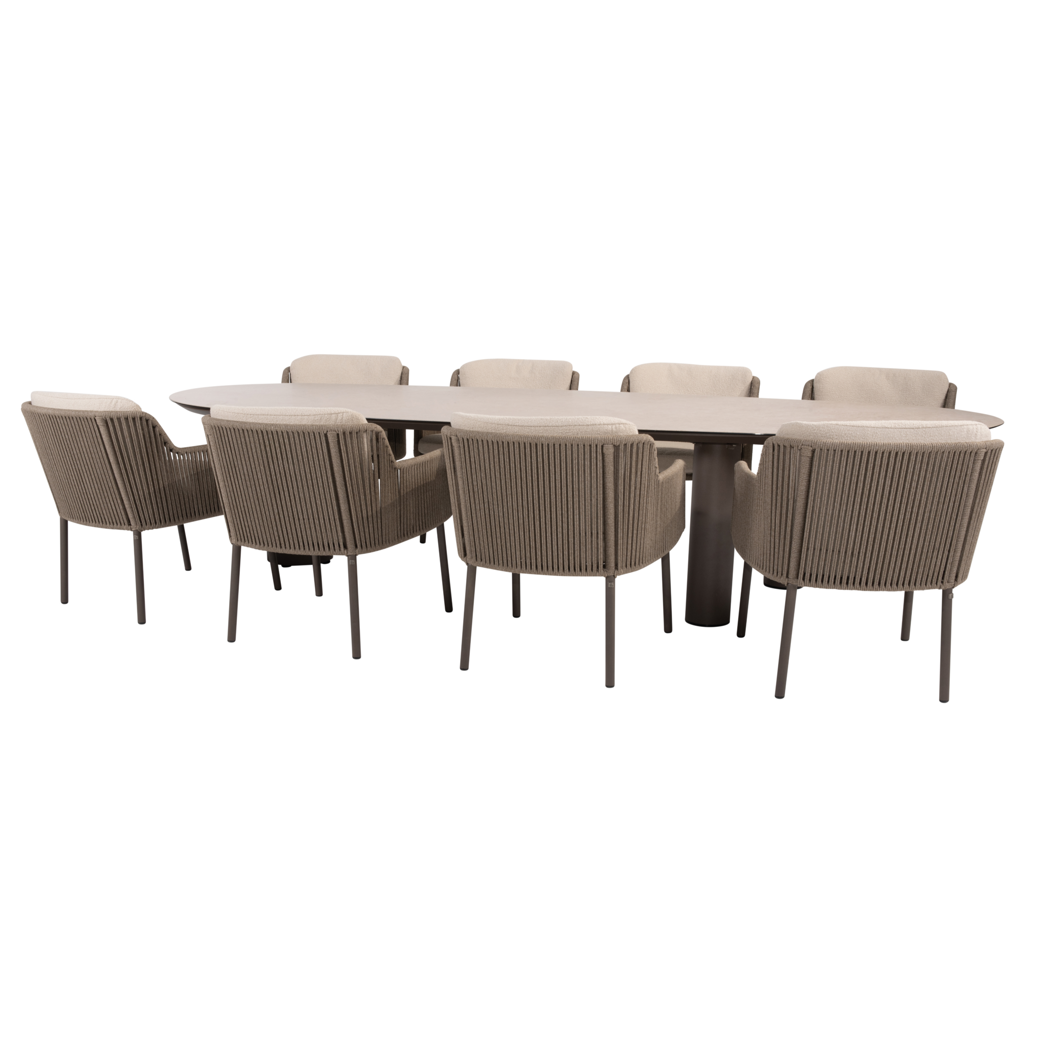 4 Seasons Outdoor Prado Bernini dining tuinset 300x110xH75 cm 9 delig keramiek terre 