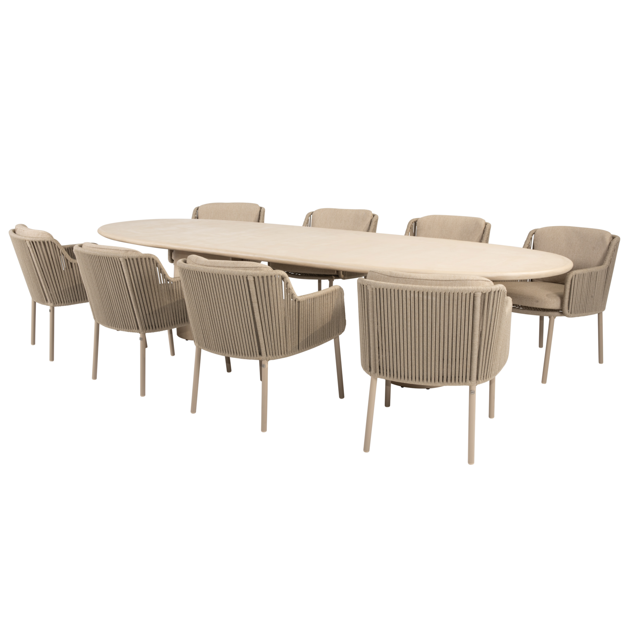 4 Seasons Outdoor Hampton Bernini dining tuinset 300x110xH75 cm 9 delig mortex latte 