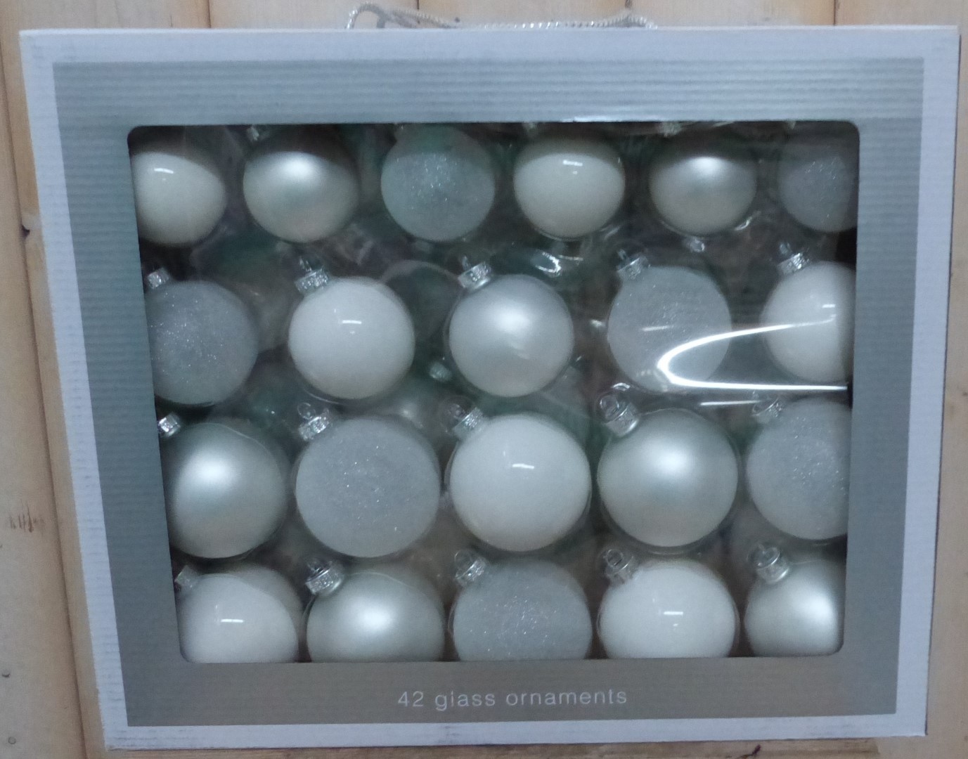 Warentuin mix Kerstballen glas wit - 