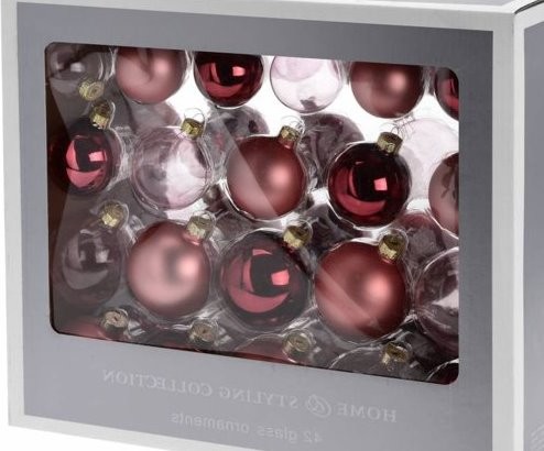 Warentuin mix Kerstballen glas roze - 