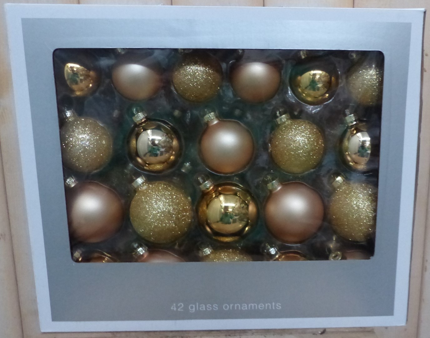Warentuin mix Kerstballen glas goud - 