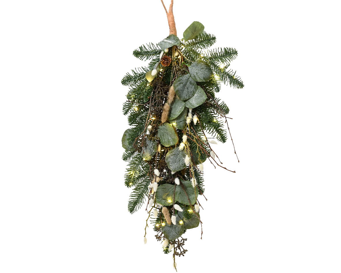 Everlands grass prelit d20h60 cm groen/wit/warm wit - 