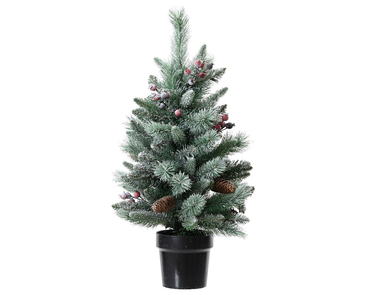 Everlands Windham mini boom d45h75 cm groen/wit - 