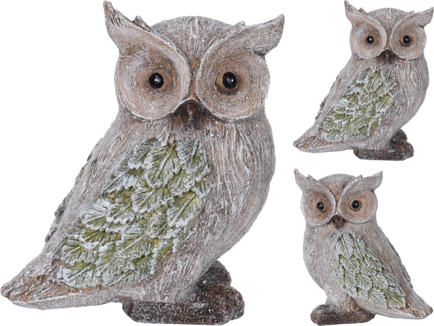 Nampook Uil met glitter 18 cm 2 assorti - 