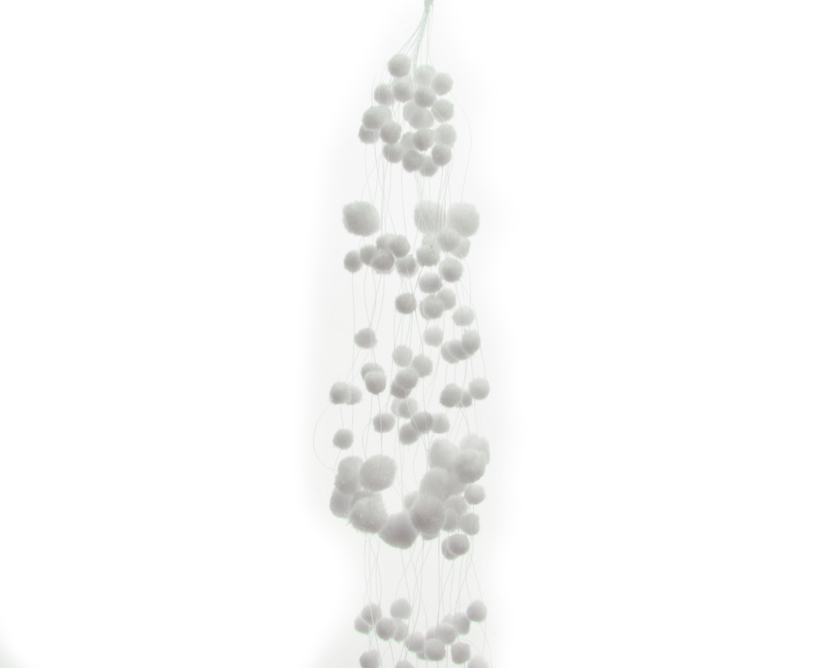 Decoris Guirlande sneeuwbal l3b78h3 cm wit - 