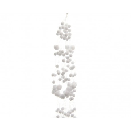 Decoris Guirlande sneeuwbal l135 cm wit - 