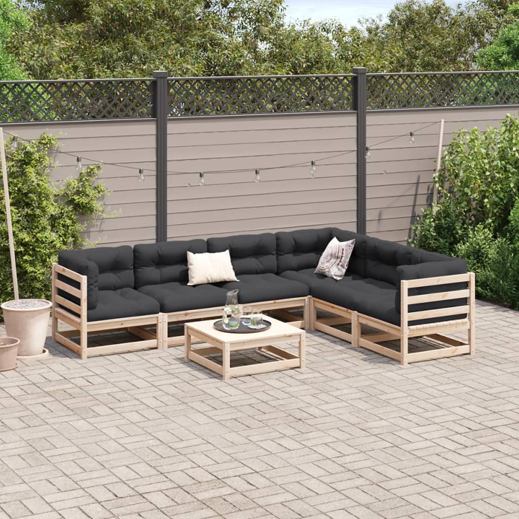 vidaXL 7-delige Loungeset massief grenenhout