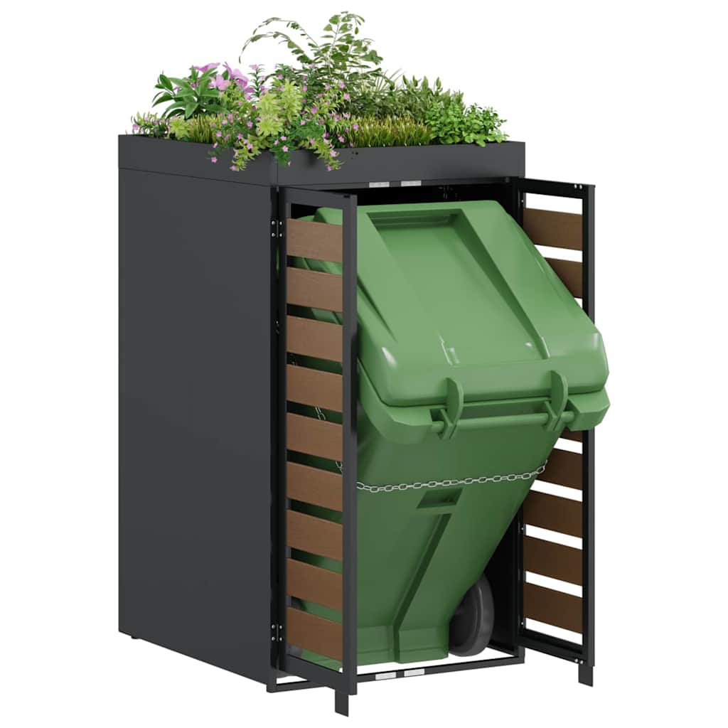 vidaXL Afvalcontaineropslag met plantenbakdak voor 240L container
