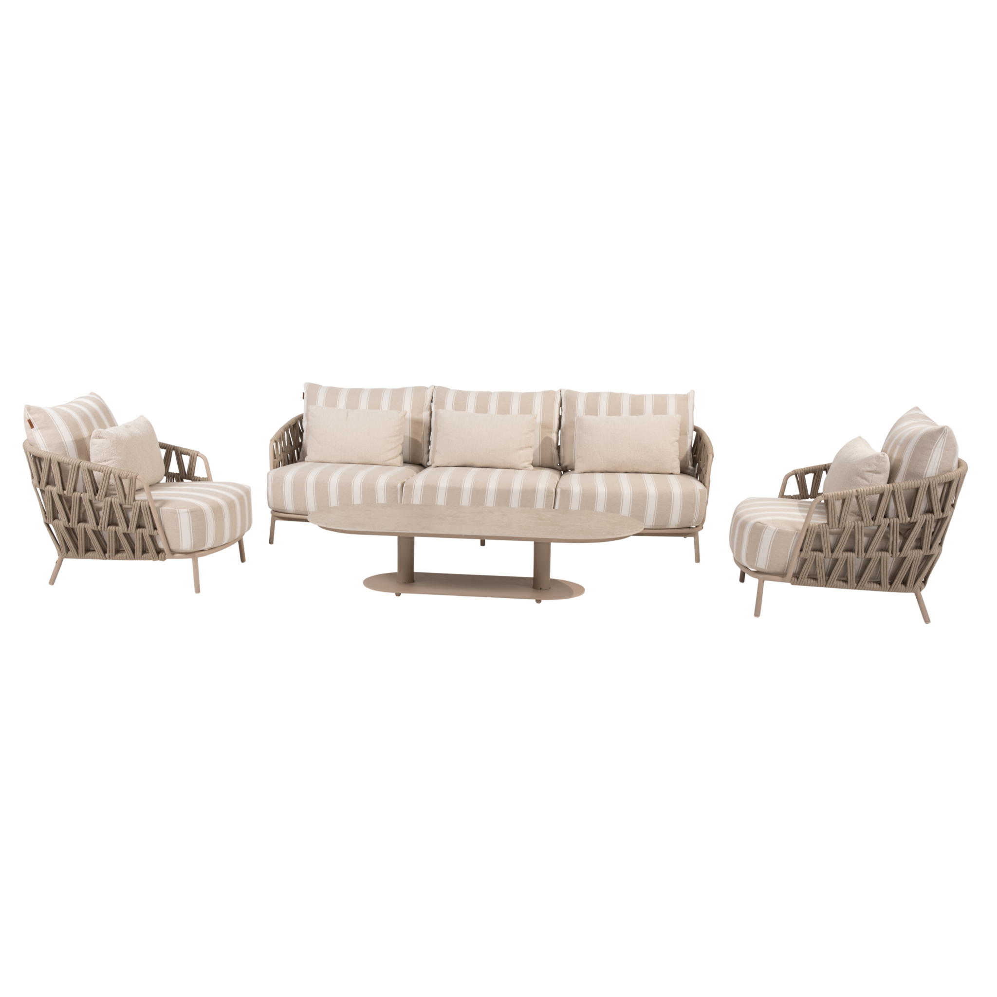 4 Seasons Outdoor Boaz Beverly stoel bank loungeset 4 delig latte 