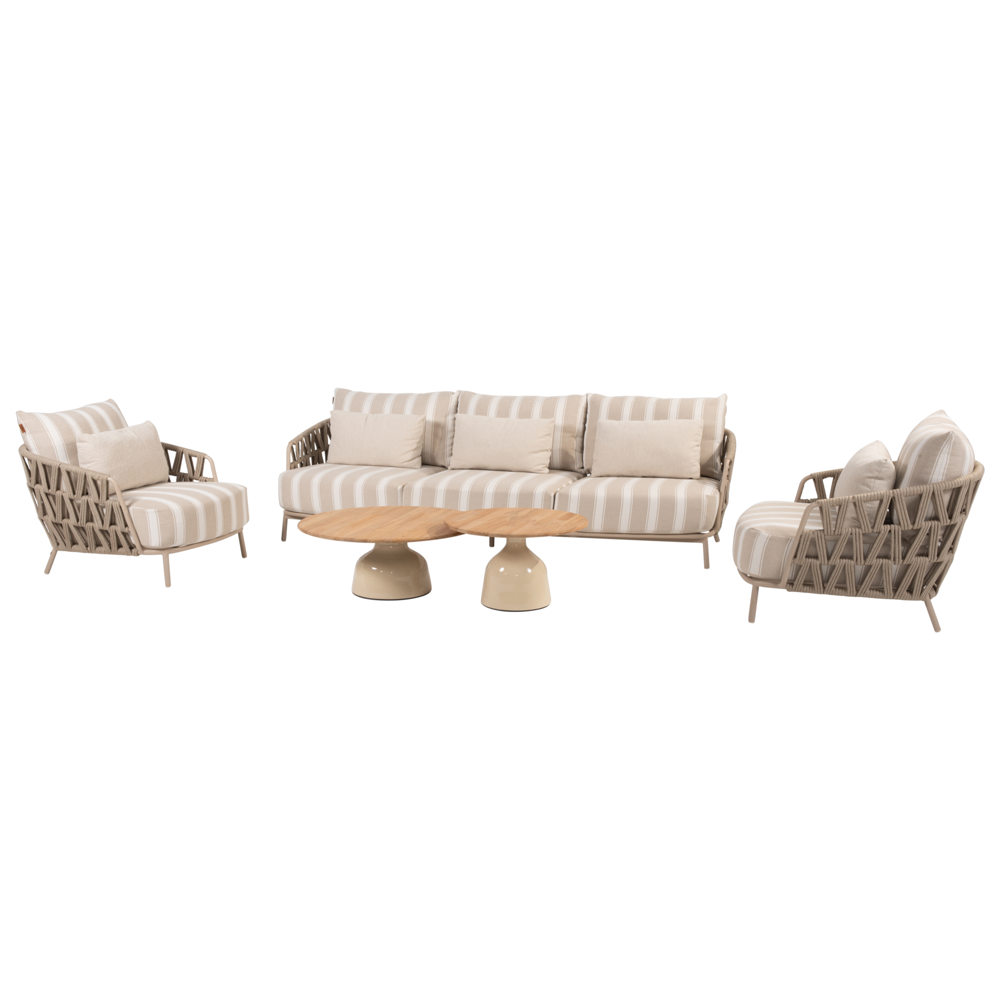 4 Seasons Outdoor June Beverly stoel bank loungeset 5 delig latte 
