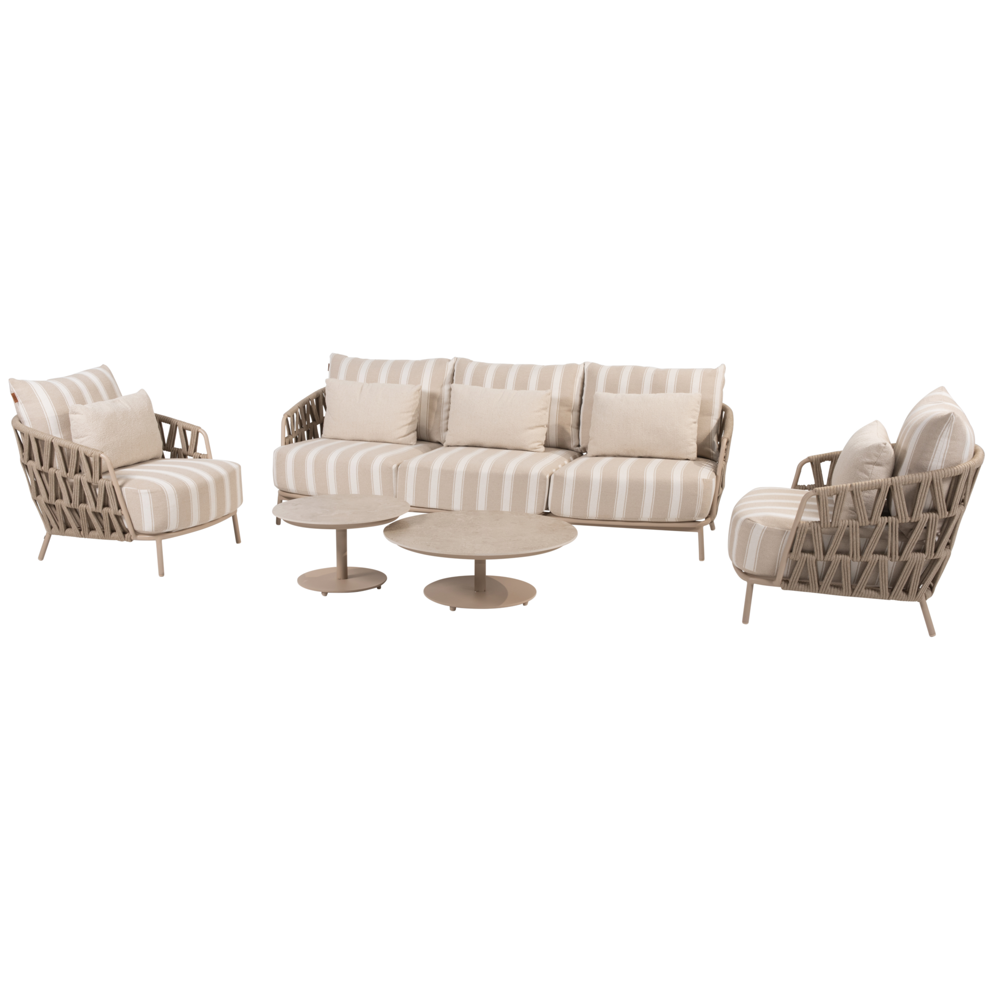 4 Seasons Outdoor Boaz Beverly stoel bank loungeset 5 delig latte 