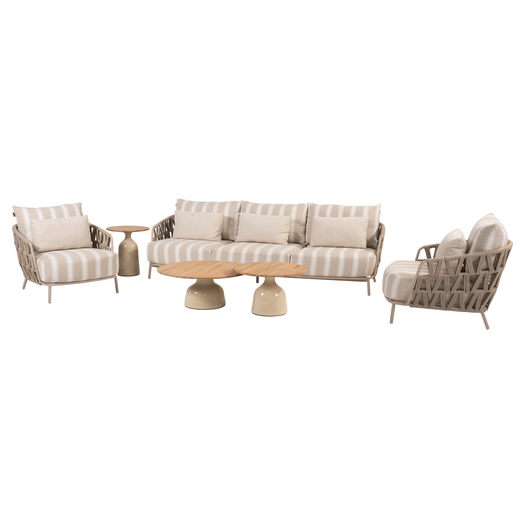 4 Seasons Outdoor June Beverly stoel bank loungeset 6 delig latte 