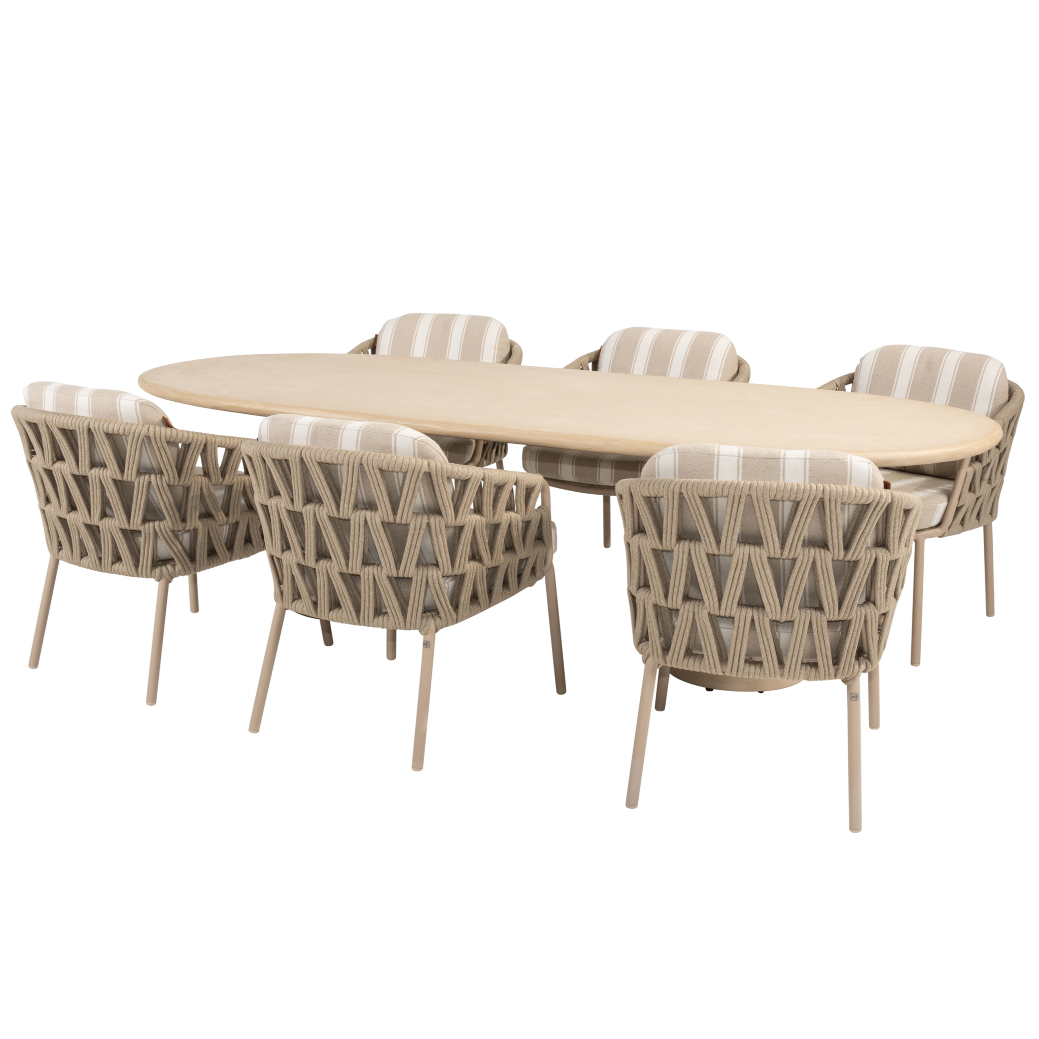 4 Seasons Outdoor Hampton Beverly dining tuinset 240x105xH75 cm 7 delig mortex latte 