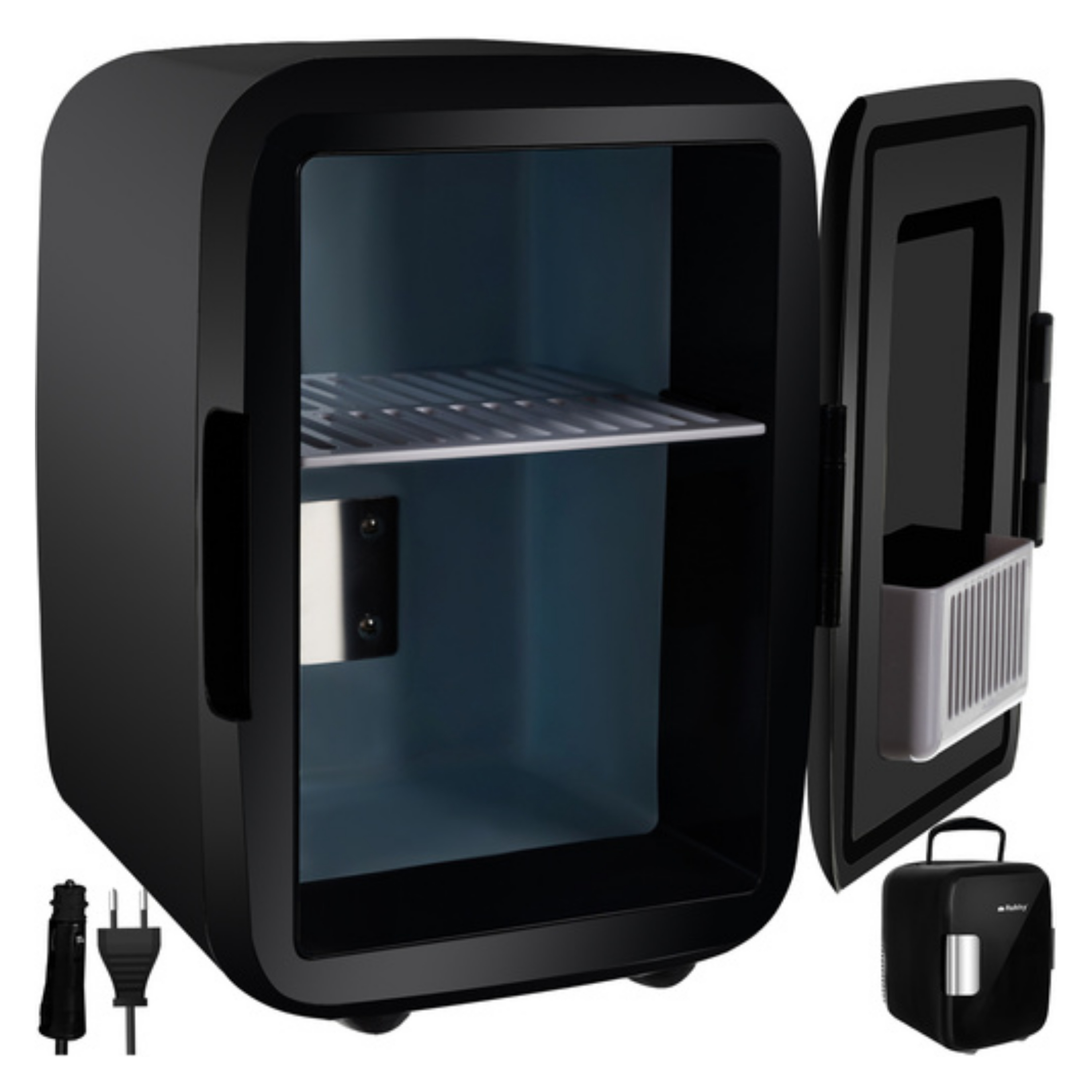 Ruhhy Reiskoelkast - 4L - 25 x 17 x 23 cm - zwart - 220/240V - 12V - koelkast - koelbox -