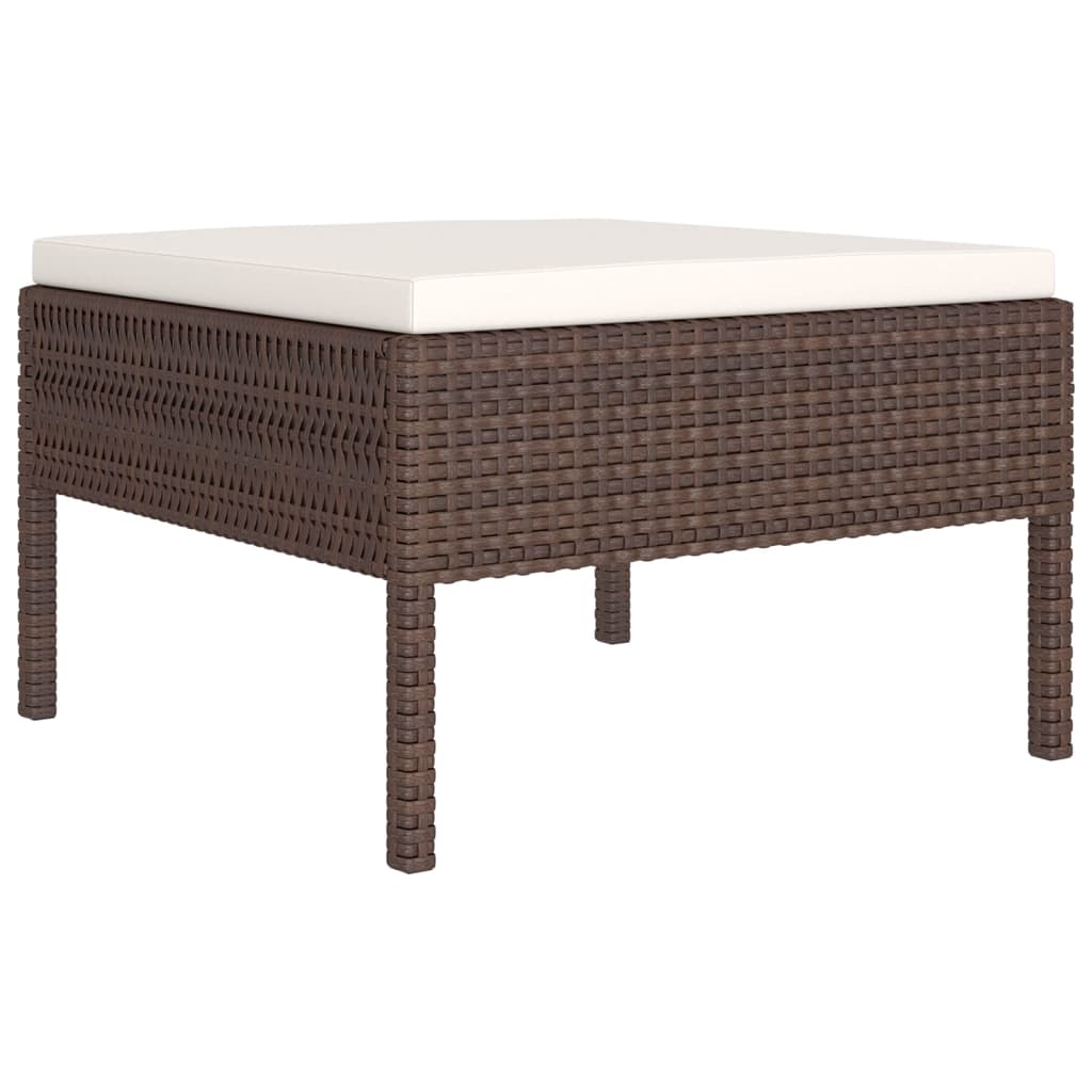 vidaXL 7-delige Loungeset met kussens poly rattan bruin