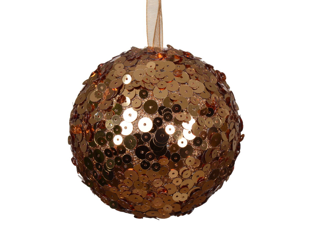 Decoris Kerstbal foam d8 cm pecannoot bruin  - 