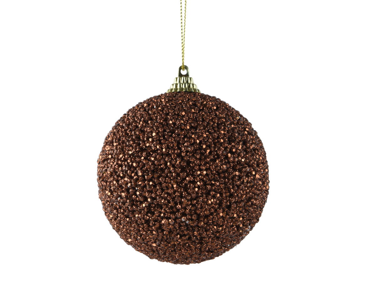 Decoris Kerstbal foam d8 cm espresso  - 