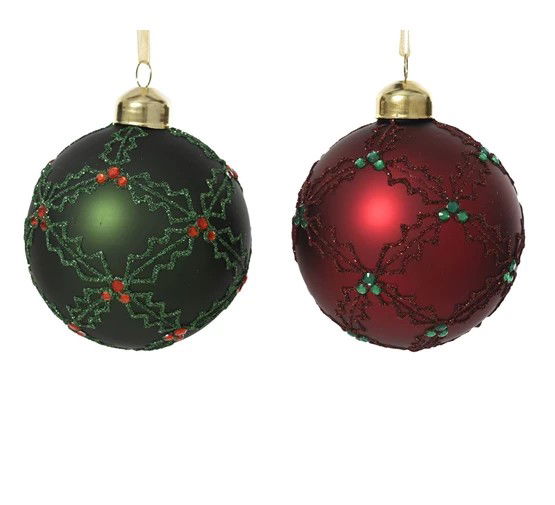 Decoris Kerstbal glas d8 cm a2 II  - 