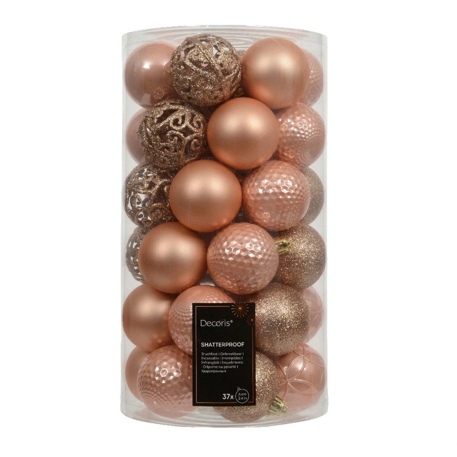 Decoris Kerstbal kunststof d6 cm pch prl 37 st  - 