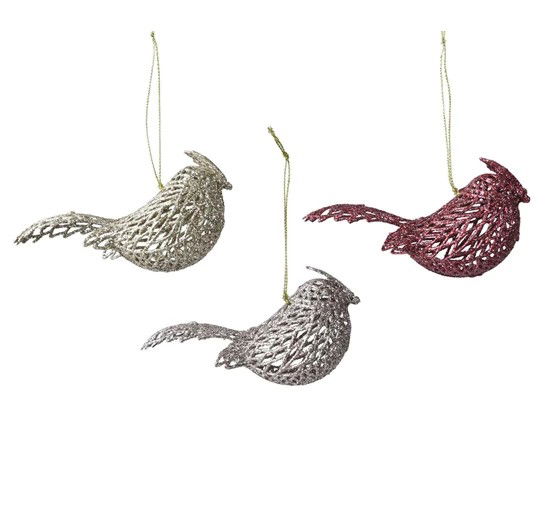 Decoris Ornament plc vogel l4b11h4 cm a3  - 