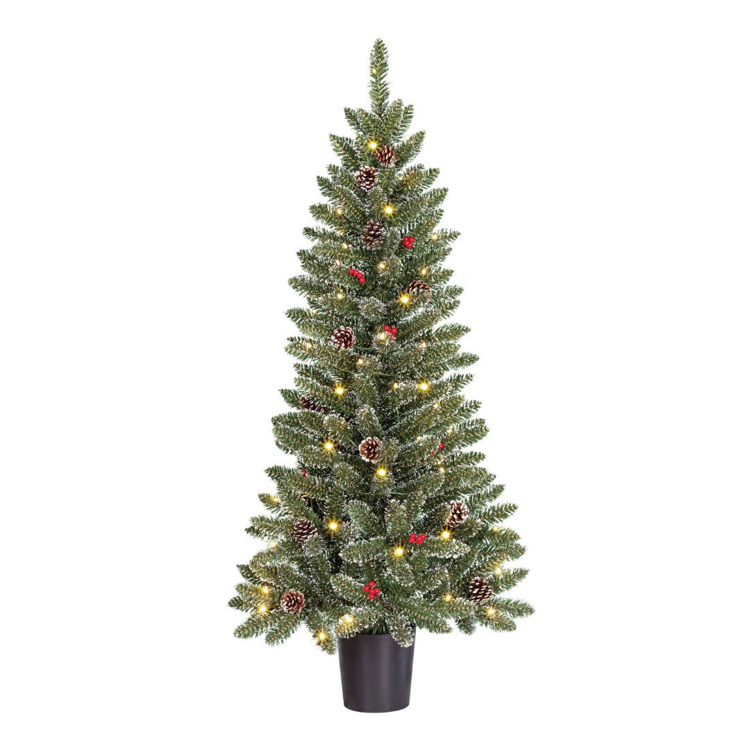 Black box Creston kerstboom led groen frosted warm wit 60L 200 TIPS battery operated en timer h120xd60 cm  - 