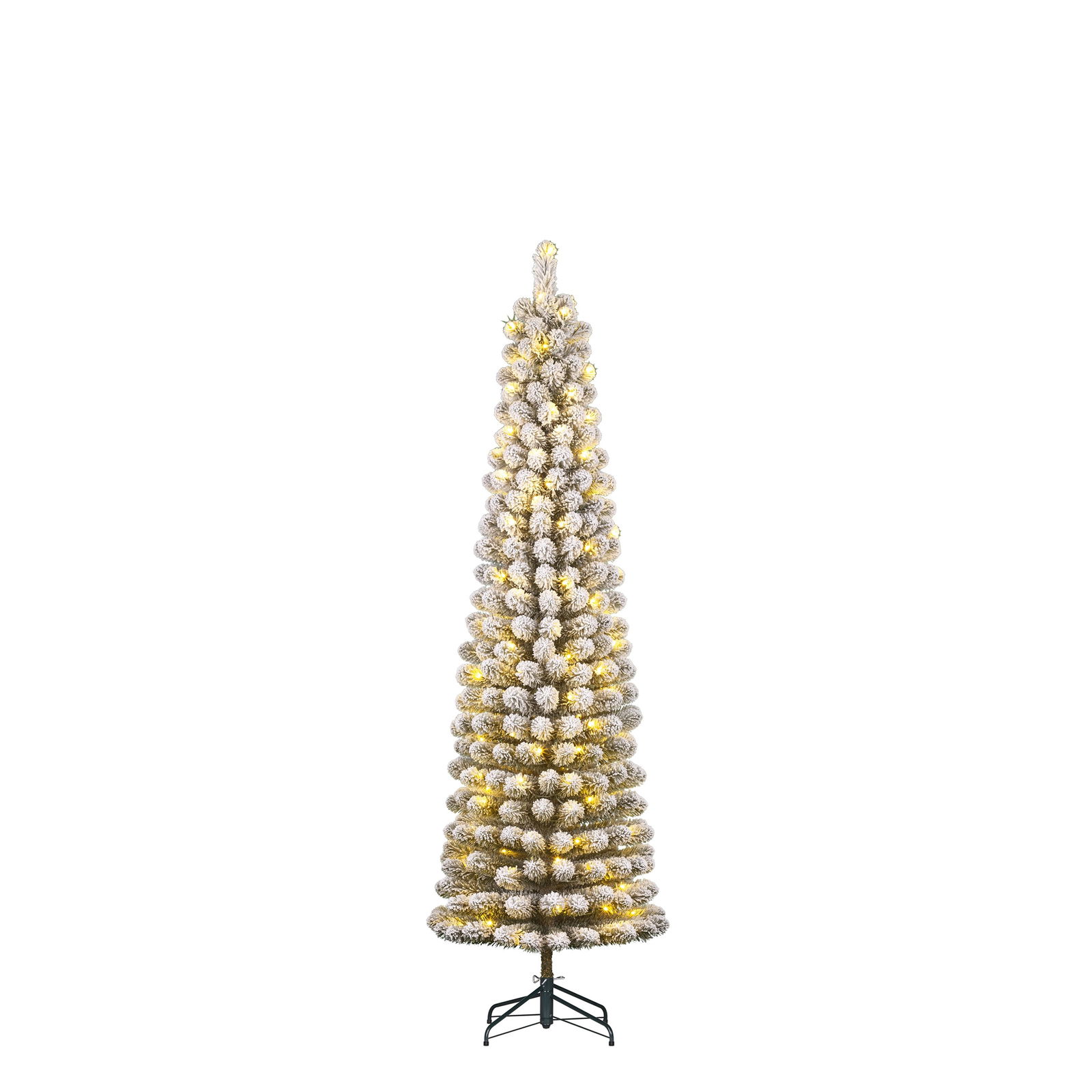 Black box Kunstkerstboom Charlton pilar groen frosted H185 x dia. 53 cm met 120 LED warm wit  - 