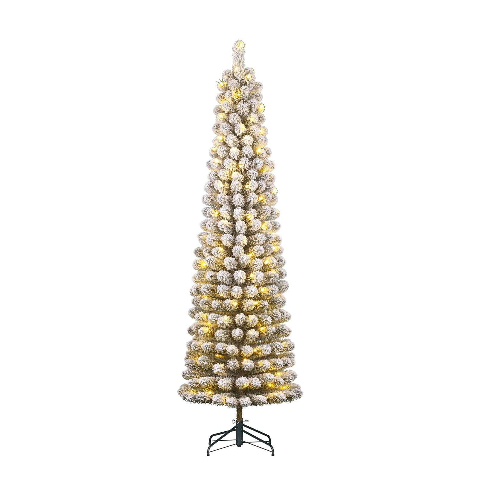 Black box Kunstkerstboom Charlton pilar groen frosted H230 x dia. 58 cm met 180 LED warm wit  - 