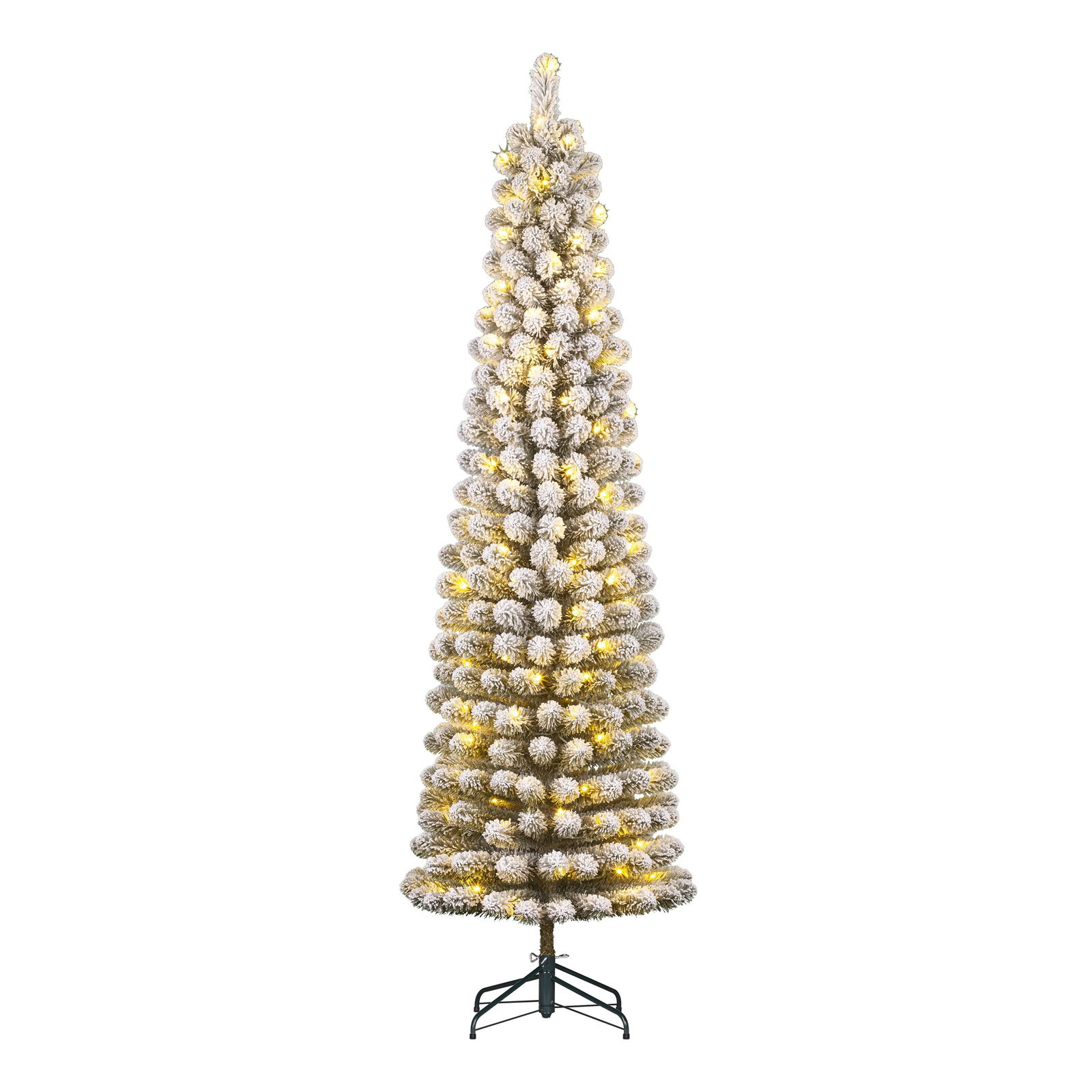 Black box Kunstkerstboom Charlton pilar groen frosted H260 x dia. 63 cm met 230 LED warm wit  - 