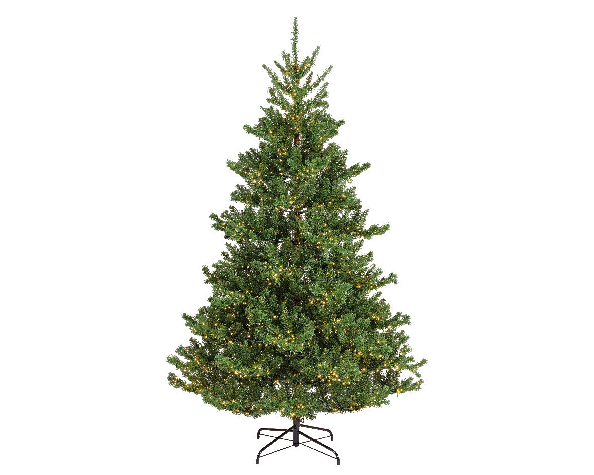 Everlands Alba fir kunstkerstboom prelit dia. 137-H240 cm groen/warm wit  - 