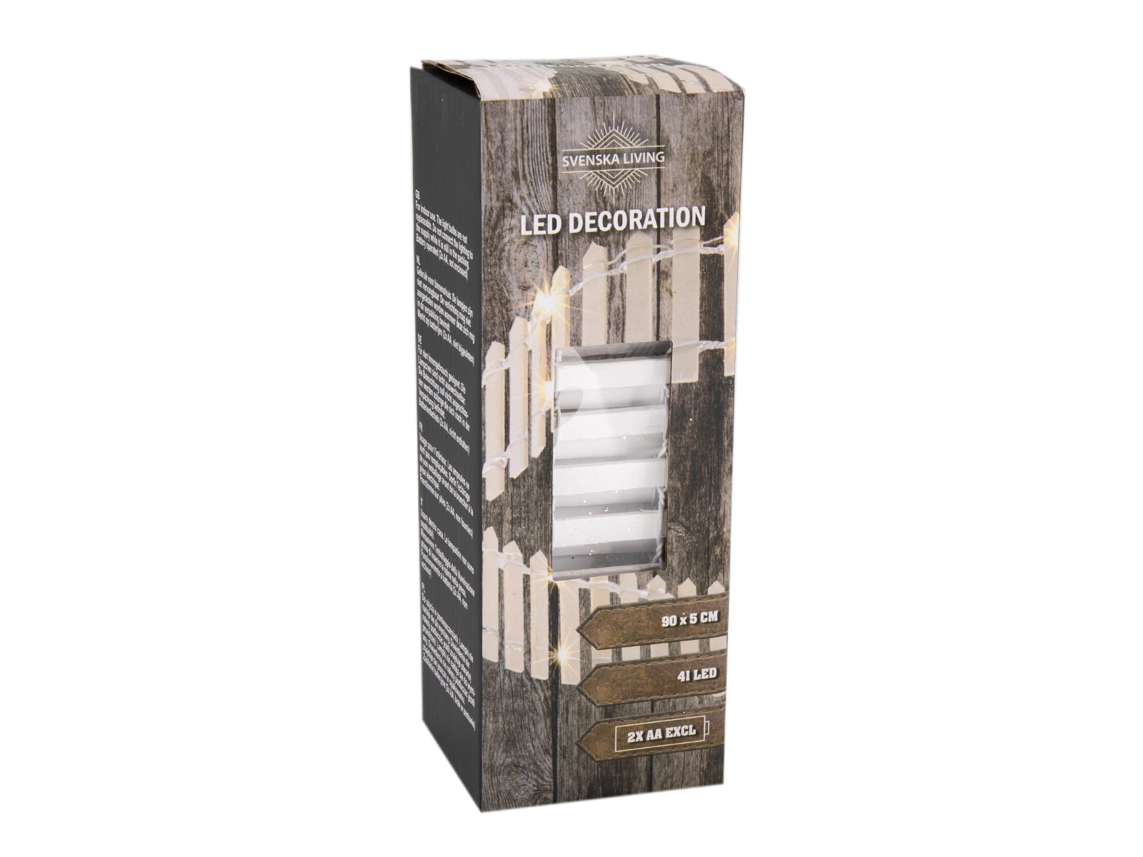 Hit Tuinhekje wit 90x5 cm 41LED 3xAA kerst  - 