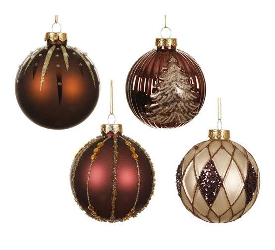 Decoris Kerstbal glas d8 cm a4 II  - 